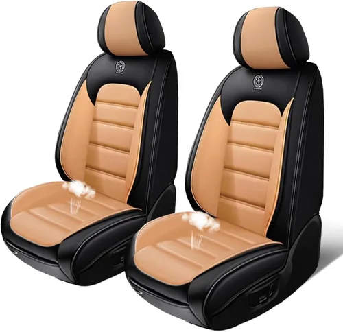 Vista 29 de Fundas de asiento para GMC Canyon 2004-2024, 2 fundas de asiento de automóvil de cuero, fundas protectoras de asiento impermeables, fundas