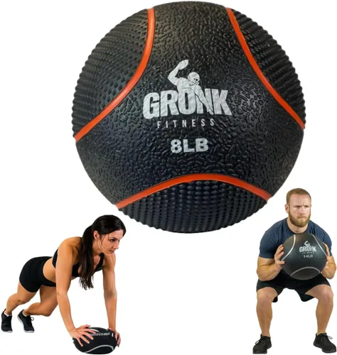 Vista 15 de Gronk Fitness Pelota medicinal de alta calidad, pelota medicinal con peso antideslizante, gran bola de pared para entrenamientos de cuerpo completo