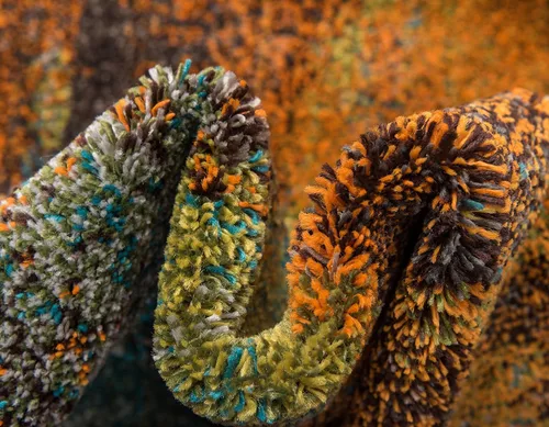 Vista 10 de Unique Loom Jardin Collection - Alfombra para múltiples áreas, abstracta, vibrante., Polipropileno, Multicolor / naranja
