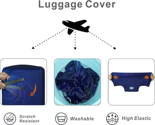 Vista 4 de Explore Land - Funda protectora para equipaje de viaje, protector de maleta, se adapta a maletas de 18-32 pulgadas