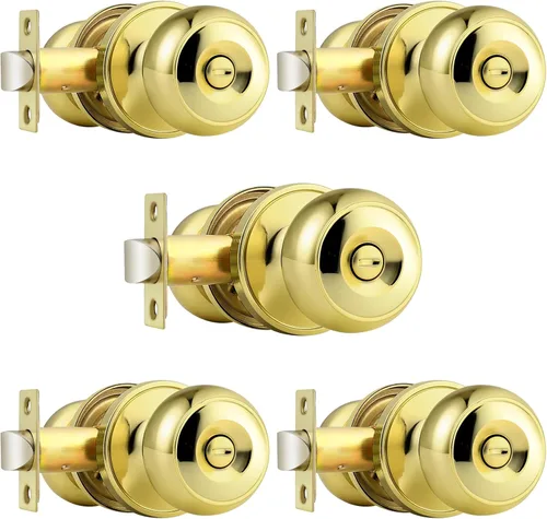 Vista 11 de Probrico - Pomo de puerta de bronce aceitado, perillas interiores de bronce para baño, perillas de privacidad para puerta de dormitorio con Bronce