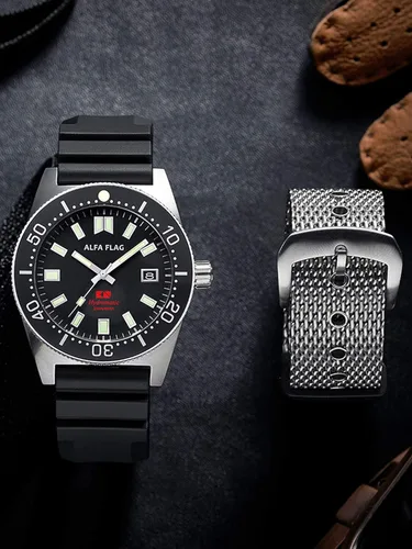 Vista 7 de ALFA FLAG Hydromatic - Reloj deportivo automático profesional para hombre de 656.2ft660 pies
