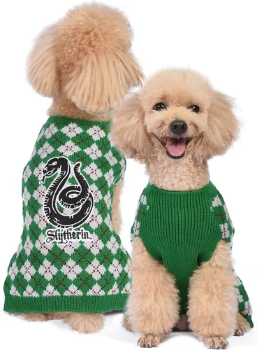 Vista 9 de Harry Potter Gryffindor Suéter para perro, ropa exterior para mascotas, ropa y accesorios para perros con licencia oficial para casas de Hogwarts