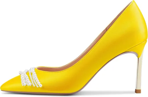 Vista 2 de Castamere Women Slip-on High Heel Pointed Toe Pumps Prom Matte 8.5CM Heels C1