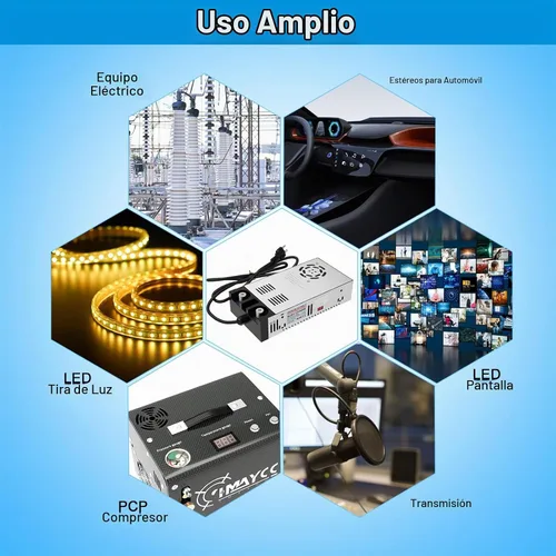 Vista 6 de IMAYCC Convertidor de CA a CC - Fuente de alimentación de 110 V a 12 V, transformador convertidor universal de 120 V a 12 V, corriente máxima 50 A