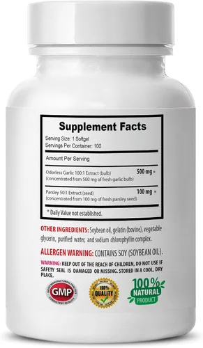 Vista 4 de suplementos antioxidantes - FÓRMULA INODORA DE AJO Y PEREJIL - suplementos de ajo, suplementos de ajo y perejil, suplementos de perejil, suplementos