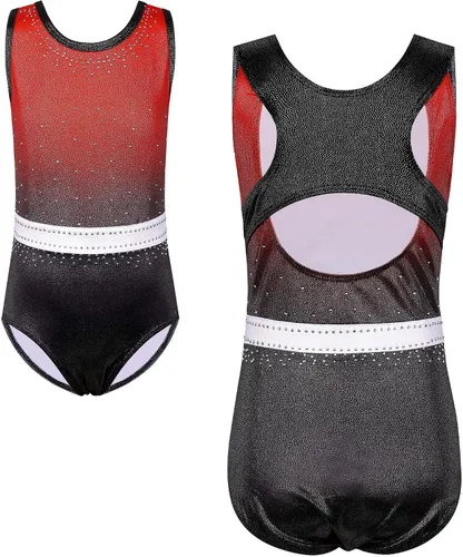 Vista 2 de XFGIRLS Leotardos de gimnasia para niñas, brillantes de una pieza, ropa deportiva, ballet, danza, mallas atléticas