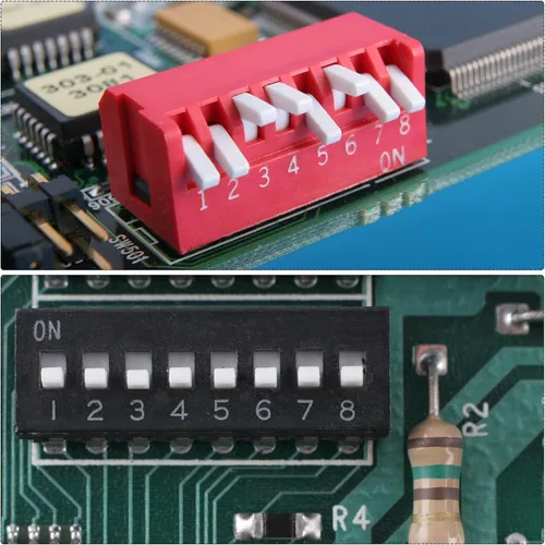 Vista 4 de uxcell 20 unids negro DIP interruptor 1 2 3 4 posiciones 0.100 in echada para circuito placas de pan PCB