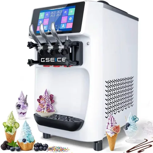 Vista 14 de GSEICE - Máquina comercial de helado suave para servir 3 sabores Plateado