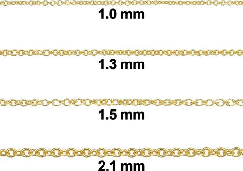 Vista 2 de Kooljewelry Collar de cadena de cable relleno de oro amarillo o blanco de 14 quilates para mujeres y hombres