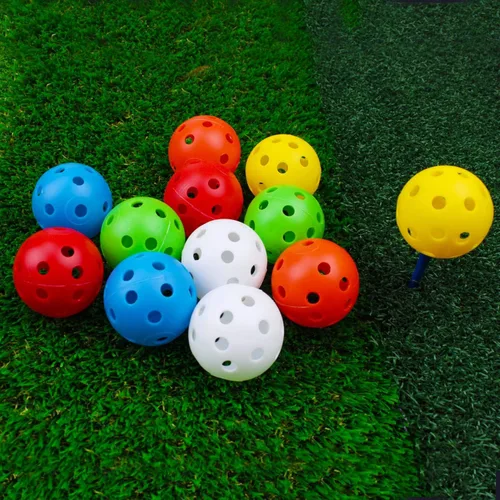 Vista 4 de Crestgolf 50 pelotas de entrenamiento de golf de plástico – Pelotas de golf huecas de flujo de aire de 1.575 in para campo de conducción, práctica