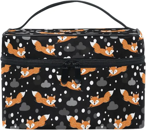 Vista 43 de Bolsa de Maquillaje, Estuche de Maquillaje Organizador de Viaje con Diseño de Calavera y Flores, Estuche de Cosméticos, Bolsas de Aseo para Niñas
