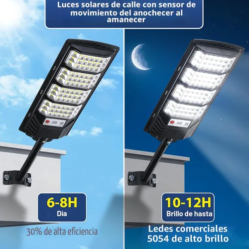 Vista 3 de Yusist Paquete de 2 Luces Solares para Calles Exteriores Impermeables, Luces LED con Sensor de Movimiento de 6500K, Luces de Inundación Solares