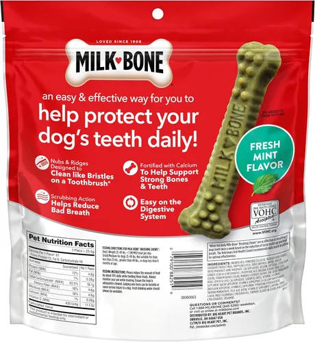 Vista 9 de Milk-Bone - Masticables diarios para perros con sabor a menta fresca, tamaño pequeño/mediano, 25