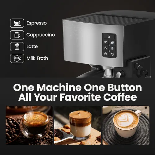 Vista 8 de Cafetera Espresso 20 Bares - Cafetera de Espresso y Café con Espumador Automático de Leche, Máquina de Cappuccino, Cafetera de Latte para Hogar