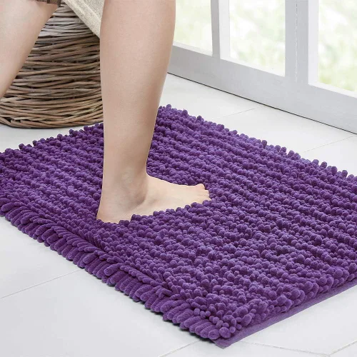 Vista 9 de Walensee Alfombra de baño antideslizante (32x20, azul oscuro) absorbente de agua, súper suave, felpilla peluda, lavable a máquina, se seca