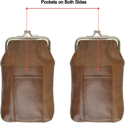Vista 2 de Caja de cigarrillos de cuero Pack Holder Regular o 100's Lighter Pocket (marrón)
