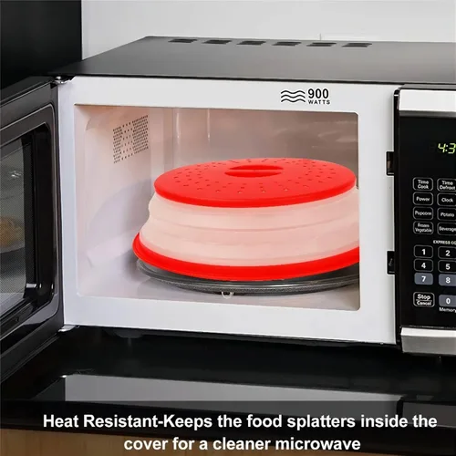 Vista 4 de Cubierta contra salpicaduras de microondas para alimentos, protector contra salpicaduras de cocina Micowave, tapa a prueba de platos, apta