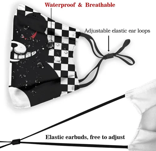 Vista 6 de 3 máscaras faciales ajustables reutilizables con cintas ajustables para las orejas bandana pasamontañas