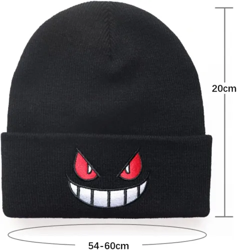 Vista 3 de Sombrero con patrón de dibujos animados para deportes al aire libre, sombrero de punto suave y elegante para hombres y mujeres