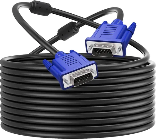 Vista 9 de Cable de monitor VGA a VGA HD15 macho a macho para TV computadora proyector (1.5 pies)