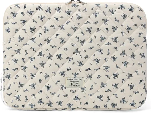 Vista 33 de Funda acolchada para laptop de 15 a 15.6 pulgadas, bonita funda protectora acolchada para computadora portátil con estampado floral para MacBook