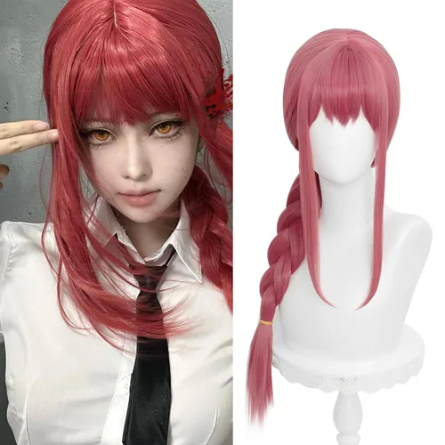 Vista 19 de Aicos Power Cosplay peluca larga naranja recta Cosplay pelucas con Poder naranja
