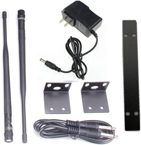 Vista 2 de GTDaudio 2x100 canales de frecuencia ajustables UHF inalámbrico Lav Micrófono de solapa DJ Karaoke Mic System 260L (2 micrófonos de solapa) Range