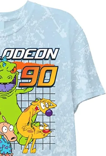 Vista 6 de Nickelodeon Camiseta clásica Rewind para hombre, Rugrats, Ren & Stimpy, and Hey Arnold Tie Dye