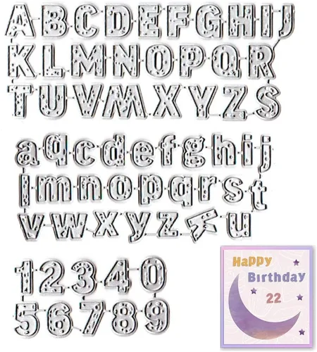 Vista 7 de Estivaux Letras del alfabeto mayúsculas troqueladas para hacer tarjetas, juego de troqueles de 26 palabras del alfabeto, plantillas de troqueles