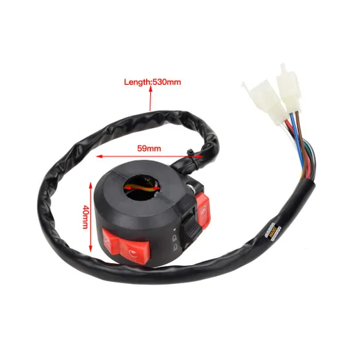 Vista 3 de HIAORS Interruptor de Luz de Parada del Arranque Izquierdo Enchufe Macho Compatible con TaoTao Coolster ATV 125cc 110cc 90cc 70cc 50cc RoKeta Sunl