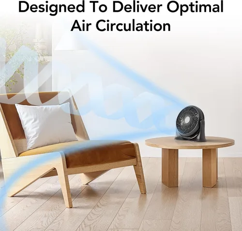 Vista 2 de Comfort Zone Ventilador circulador de aire de mesa de alta velocidad de 11 pulgadas, ventilador personal silencioso con 3 velocidades e inclinación