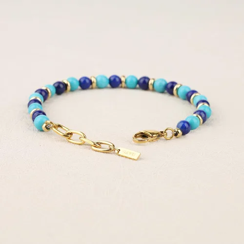Vista 6 de GAVU Pulsera de cuentas de acero inoxidable para hombre