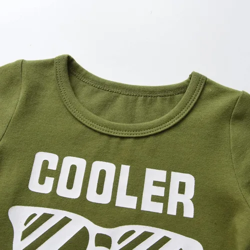 Vista 2 de Eghunooy Conjunto de ropa para bebés y niños pequeños con letras impresas