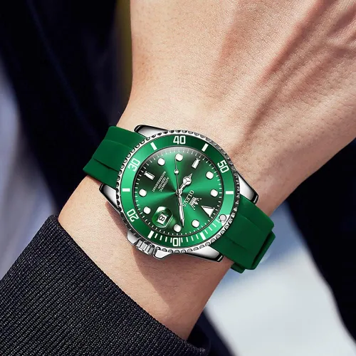 Vista 3 de Reloj automático de viento automático para hombre, reloj de lujo de acero inoxidable con fecha, reloj clásico impermeable con bisel giratorio