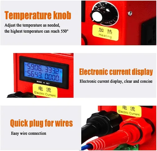 Vista 4 de Electric Hot Knife Cutter, Hand Held Foam Cutting Tool with Straight Blades - 550℃ Temperature Cable Cloth Cutting Machine for Fabric and Rubber，