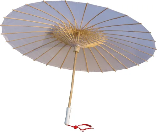 Vista 43 de Sombrilla de tela de bambú lisa, ideal para recuerdos de fiesta de boda (azul claro)