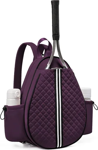 Vista 23 de Mochila de tenis Sucipi, mochila de tenis acolchada con bandolera cruzada, bolsas para raquetas de tenis resistentes al agua para mujeres y hombres
