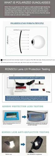 Vista 5 de RONSOU - Lentes de sol polarizados estilo steampunk redondas y vintage, con protección UV400, con marco