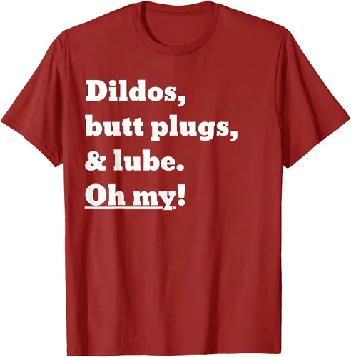 Vista 26 de Consoladores, tapones para los glúteos y lubricante. Camiseta Oh My! Azul bebé