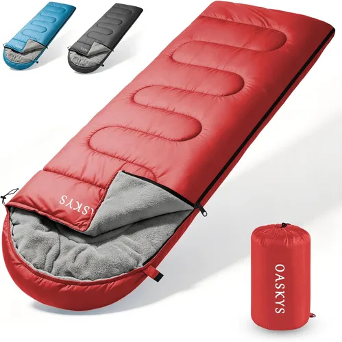 Vista 16 de oaskys Camping Sleeping Bag - 3 Season Warm & Cool Weather - Summer Spring Fall Lightweight Waterproof for Adults Kids - Camping Essentials Gear