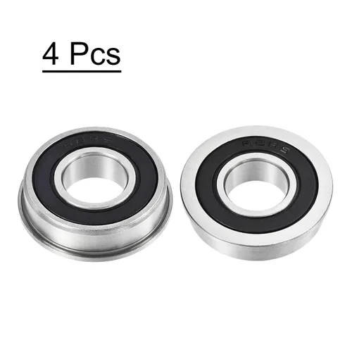 Vista 4 de uxcell FR8-2RS Rodamiento de bolas con brida de 1/2 x 1-1/8 x 5/16 pulgadas de doble sellado de acero cromado, 4pcs