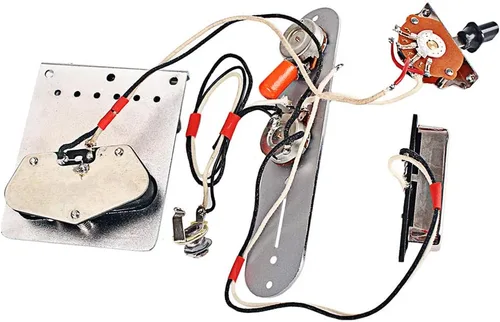 Vista 5 de Placa de puente de silla de montar de guitarra cargada Alnico V, placa de control de guitarra eléctrica con interruptor de 3 vías, juego de pastilla