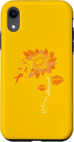 Vista 24 de iPhone 16 Leukemia Blood Cancer Awareness Orange Ribbon Sunflower Case