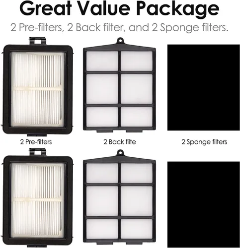 Vista 2 de Paquete de 6 filtros HEPA para Shark RV2820YE, AV2800ZE, AV2810YS, AI AV2501AE AV2501S RV2502AE RV2520AOUS AV2510AOUS AV2511AE RV2610WD RV2610WA, 2