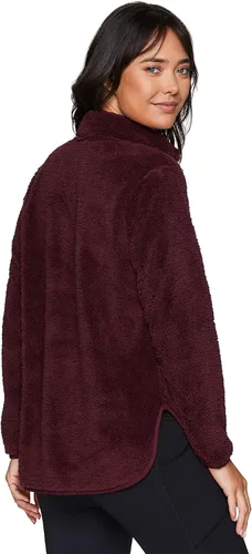 Vista 2 de RBX Active - Sudadera de piel sintética con cremallera de 14 para mujer