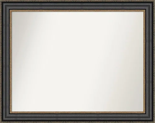 Vista 260 de Amanti Art Espejo personalizado, espejo de baño negro puente, espejo de pared o espejo de tocador de baño sobre el fregadero (26 x 26 pulgadas)