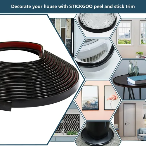 Vista 6 de STICKGOO Moldura de pared autoadhesiva de alta calidad para bordes de azulejos, decoración de muebles y protector contra salpicaduras de cocina