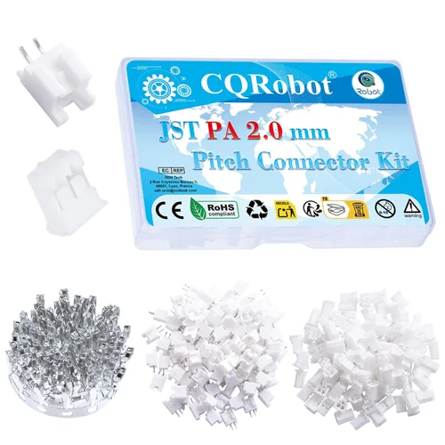 Vista 116 de CQRobot JST EL 4.5 mm de paso 2 pines conector electrónico IC macho, enchufes hembra carcasa y kit de terminales de crimpado en T macho/hembra. 50