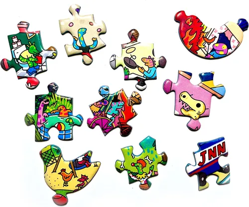 Vista 4 de Big Rock City • Rompecabezas de 1000 piezas de The Magic Puzzle Company • Serie 4 Original handmade art filled with tiny details. Mind-blowing
